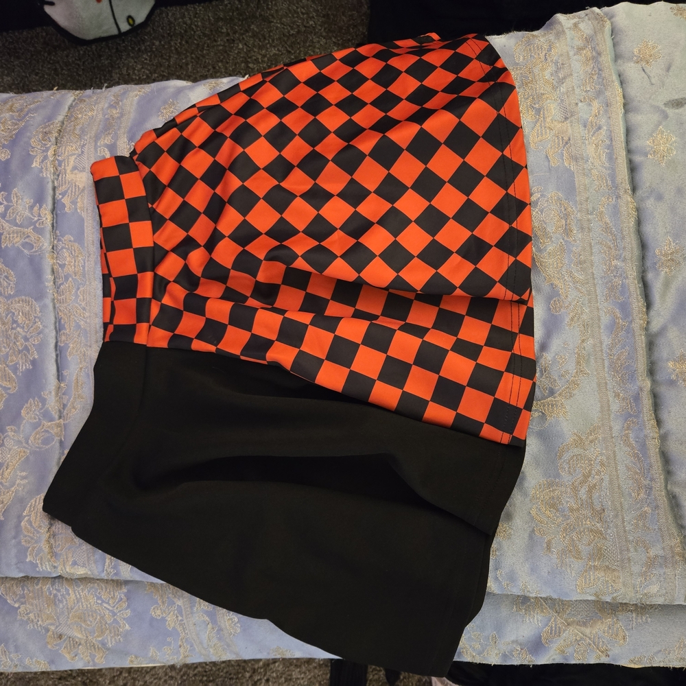 Red and Black Checkered Skirt